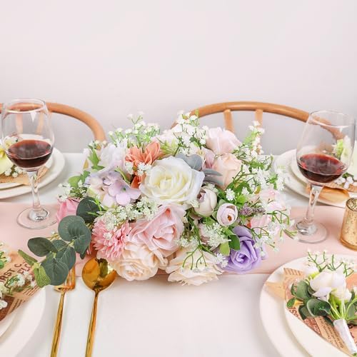 DEEMEI 6pcs Artificial Babys Breath Flowers White Gypsophila Bouquets