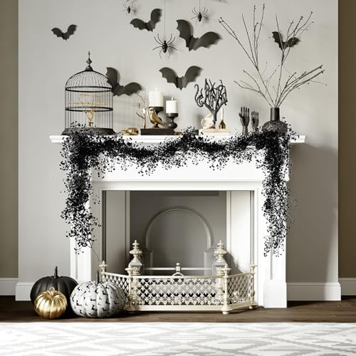 RECUTMS Artificial Hanging Plants 2Pcs Black Ivy Garland