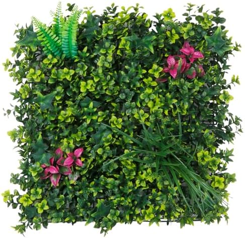 Artificial Boxwood Wall Panels with Mint Leaves 20x20 12pcs Greenery Privacy Screen