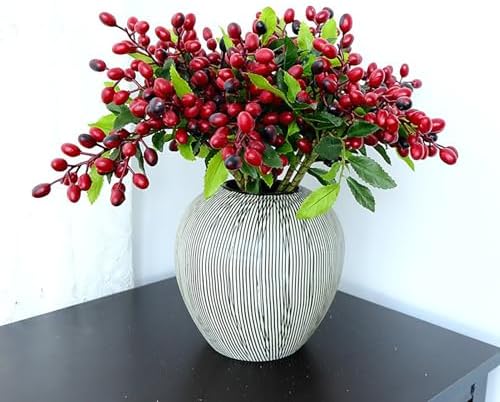 Firlar Artificial Olive Fruit Stems 4 Pack Tabletop Decor