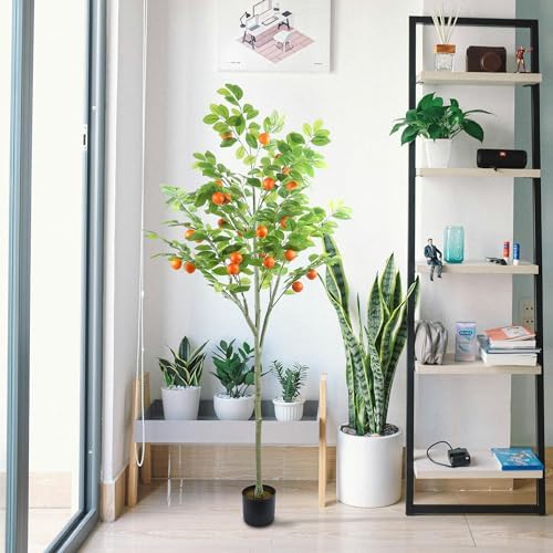 6 Feet Fake Orange Tree Artificial with Realistic Fruits and Leaves