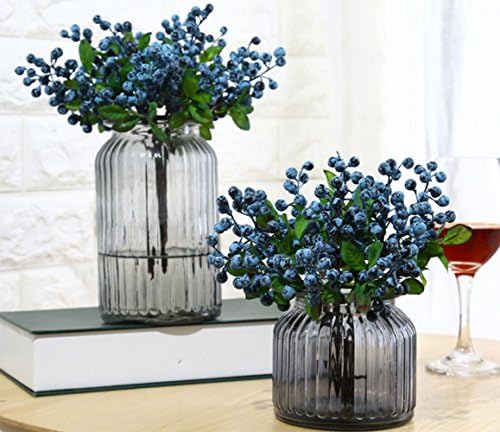 Mistari 10 Pack Artificial Blueberry Stems for Home Decor