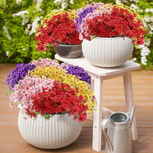 22 Bundles Artificial Flowers for Outdoor Decor Blue