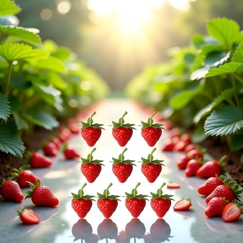 10 Pcs Realistic Plastic Artificial Strawberries Decoration