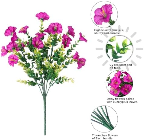 Ivydale 12 Bundle Artificial Morning Glory Flowers with Eucalyptus Leaves