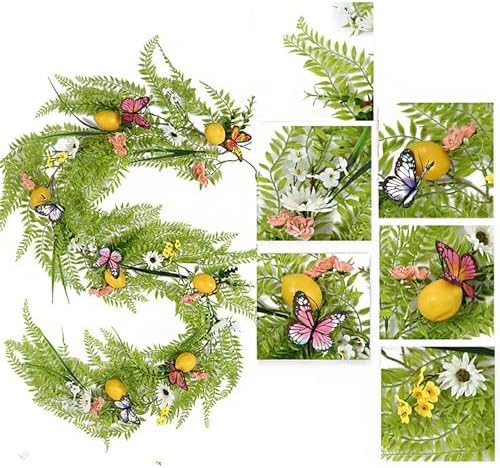 belupai Artificial Lemon Vine Garland 69in