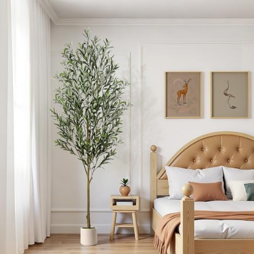 7FT Artificial Olive Tree with Realistic Fruits and Trunk