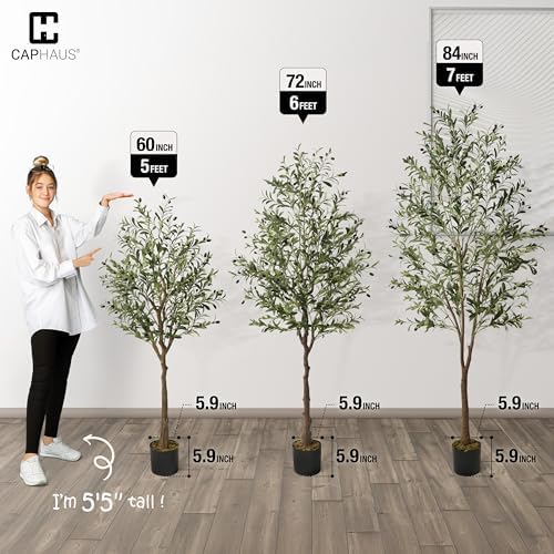 CAPHAUS 7 Feet Artificial Olive Tree with Pot