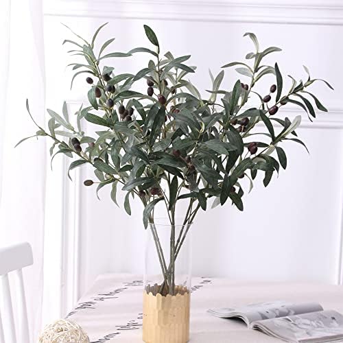 SzJias Artificial Olive Branches Faux Plants for Vases