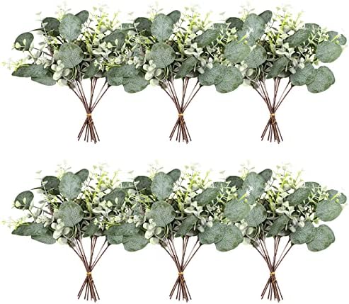 40 Pcs Artificial Eucalyptus Leaves Greenery for Decor