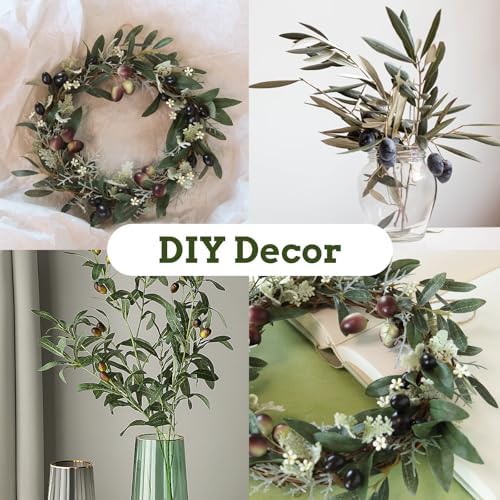 5 Pcs Artificial Olive Tree Branches 11 Inch Faux Greenery for Centerpieces