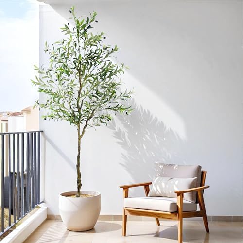 Tings Time 75ft Artificial Olive Tree with Potted Planter
