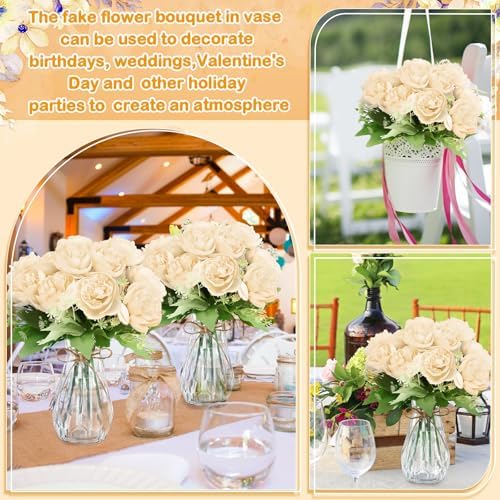 Zeyune 37 Pack Artificial Peonies with Bud Vase