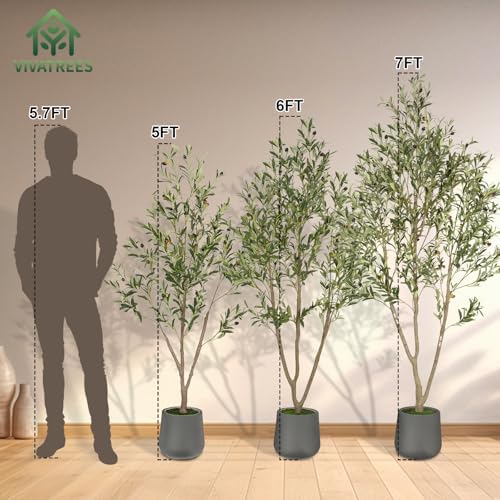 VIVATREES 5FT Artificial Olive Tree with Planter