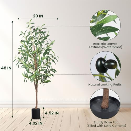 Realistic Artificial Olive Tree 48 Inch Tall