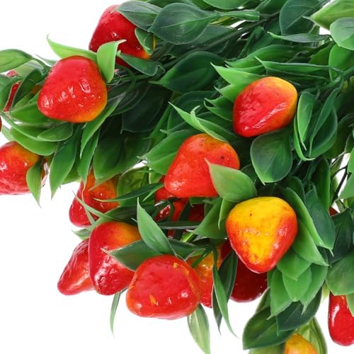 MAGICLULU 2pcs Artificial Strawberry Bouquets for Home Decor