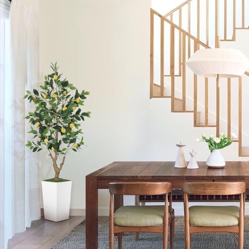 5FT Artificial Lemon Tree with Pot - Tropical Decor