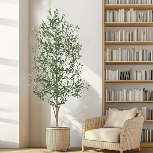 Artificial Olive Tree 6FT Tall with White Pot