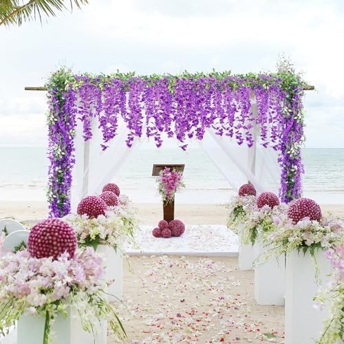 Sggvecsy 6Pcs Wisteria Garland Artificial Flowers