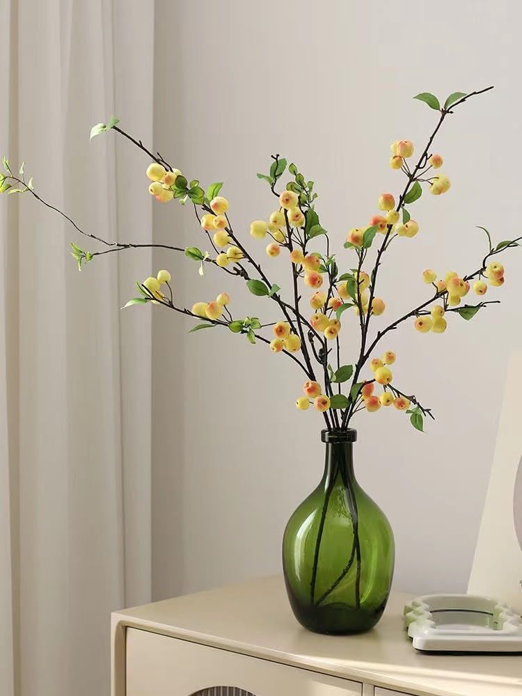 3 Pack Artificial Apple Branches with Green Leaves