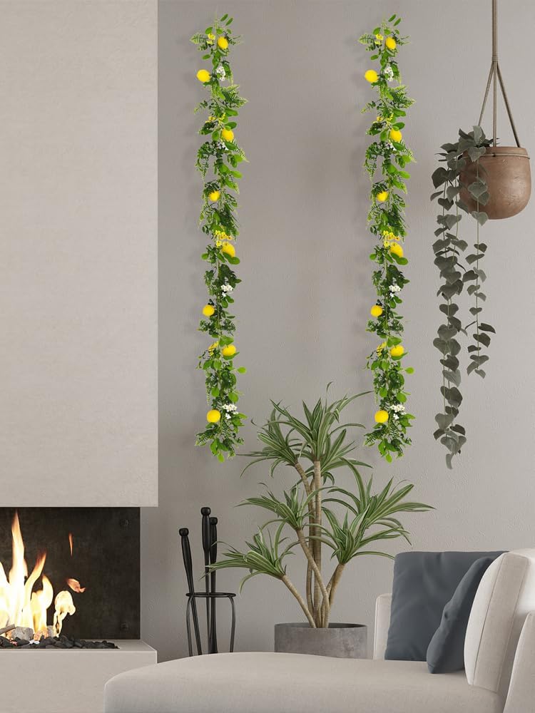Firlar 2 Pcs Artificial Lemon Garland Vines 787 Inch