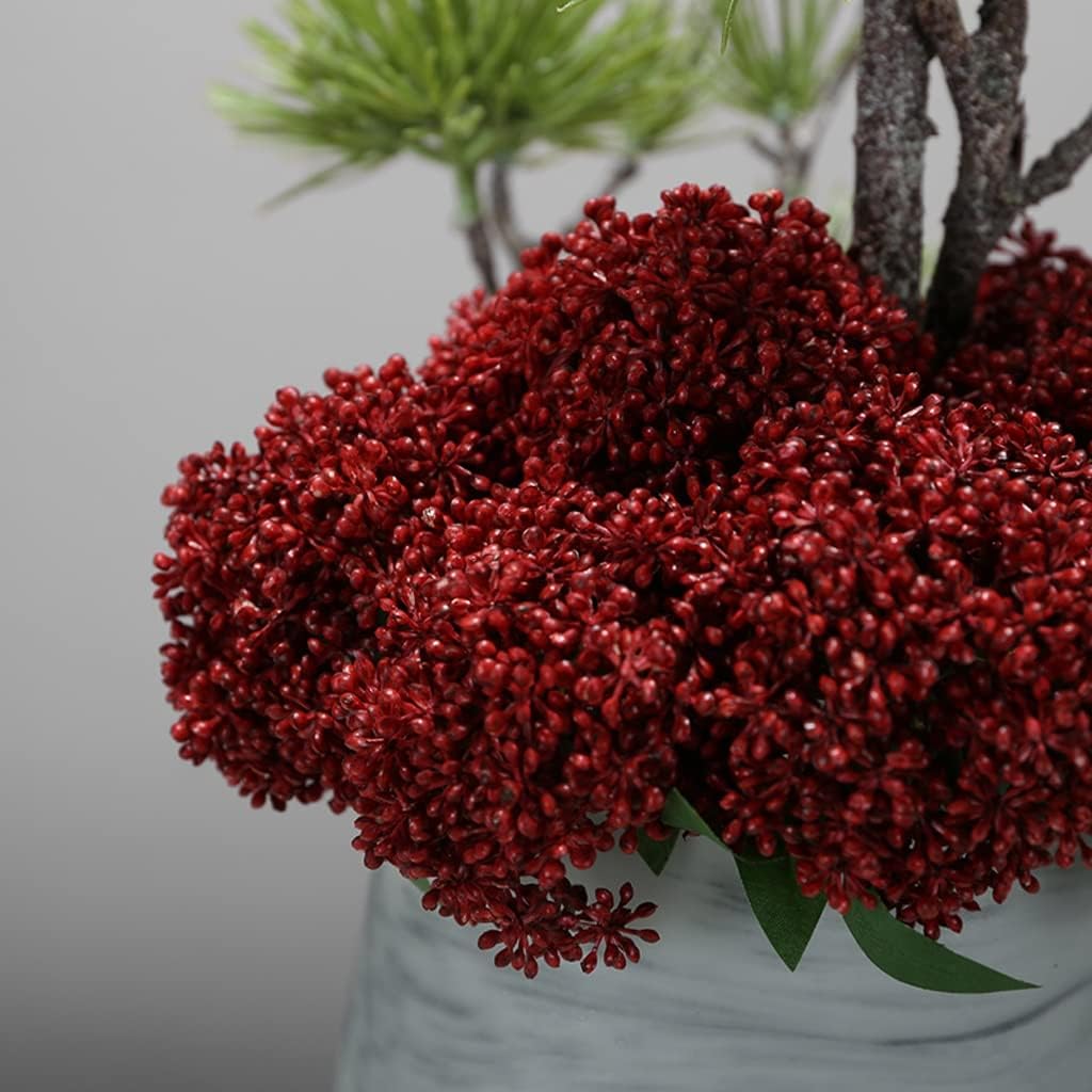 Fake Plants Bonsai Trees Artificial Red Fruit Potted Ornament