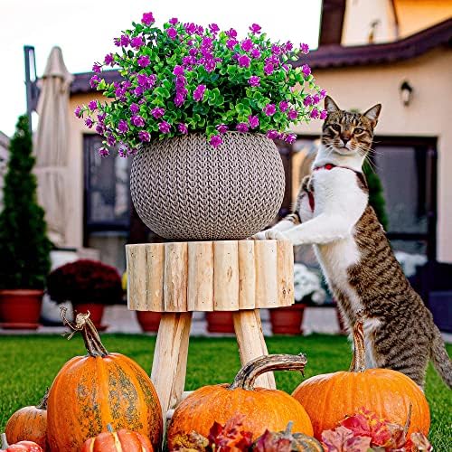 AXYLEX Artificial Flowers 12 Bundles UV Resistant Outdoor Decor