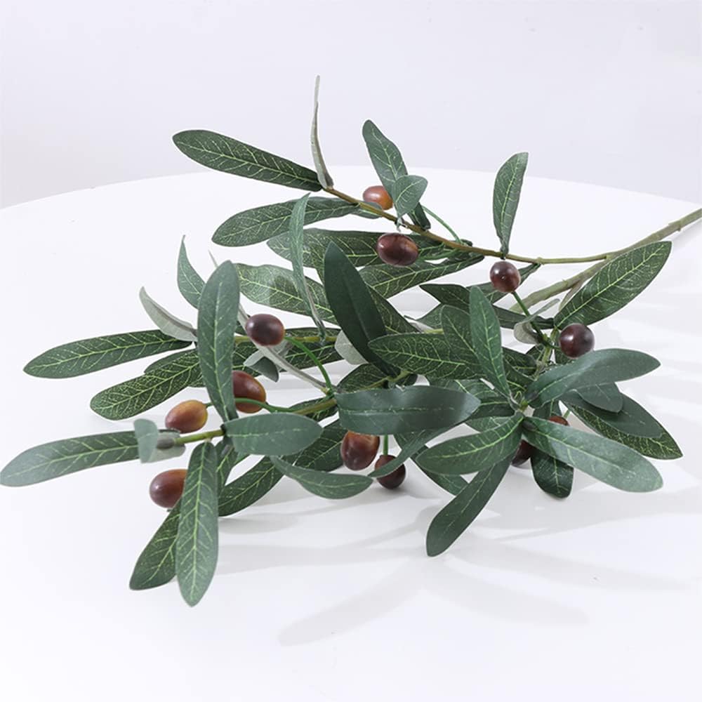 SzJias Artificial Olive Branches Faux Plants for Vases
