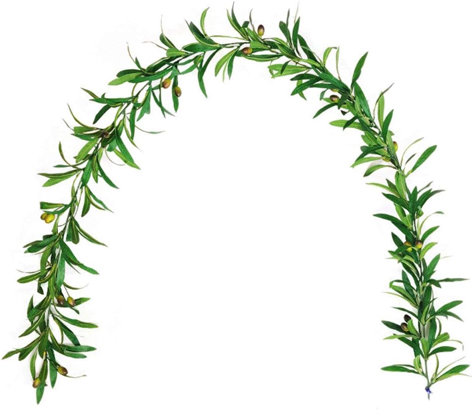 Artificial Olive Leaf Garland with Fake Fruits 2PCS