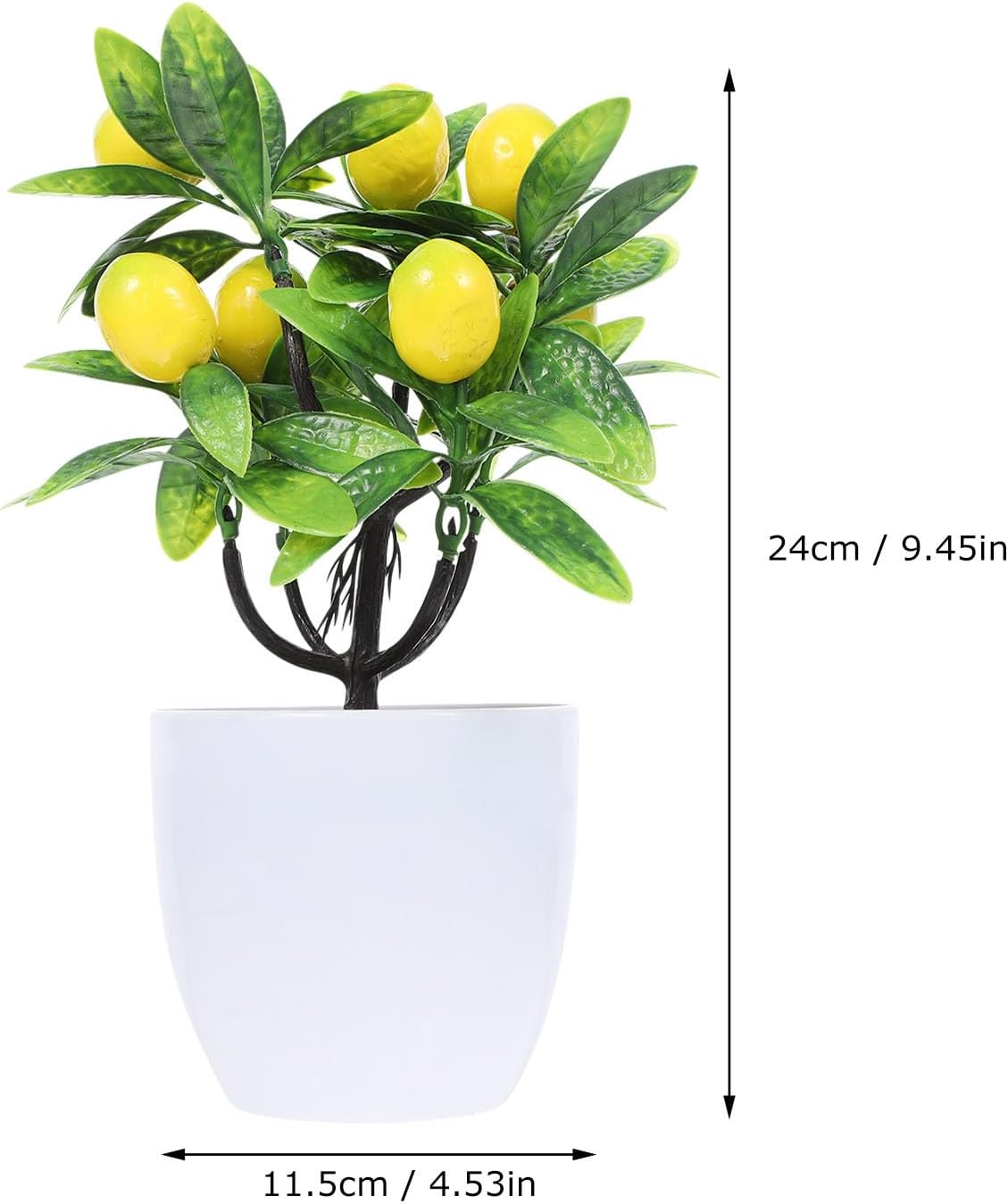 PRETYZOOM 2pcs Artificial Lemon Tree 24cm Potted Plant