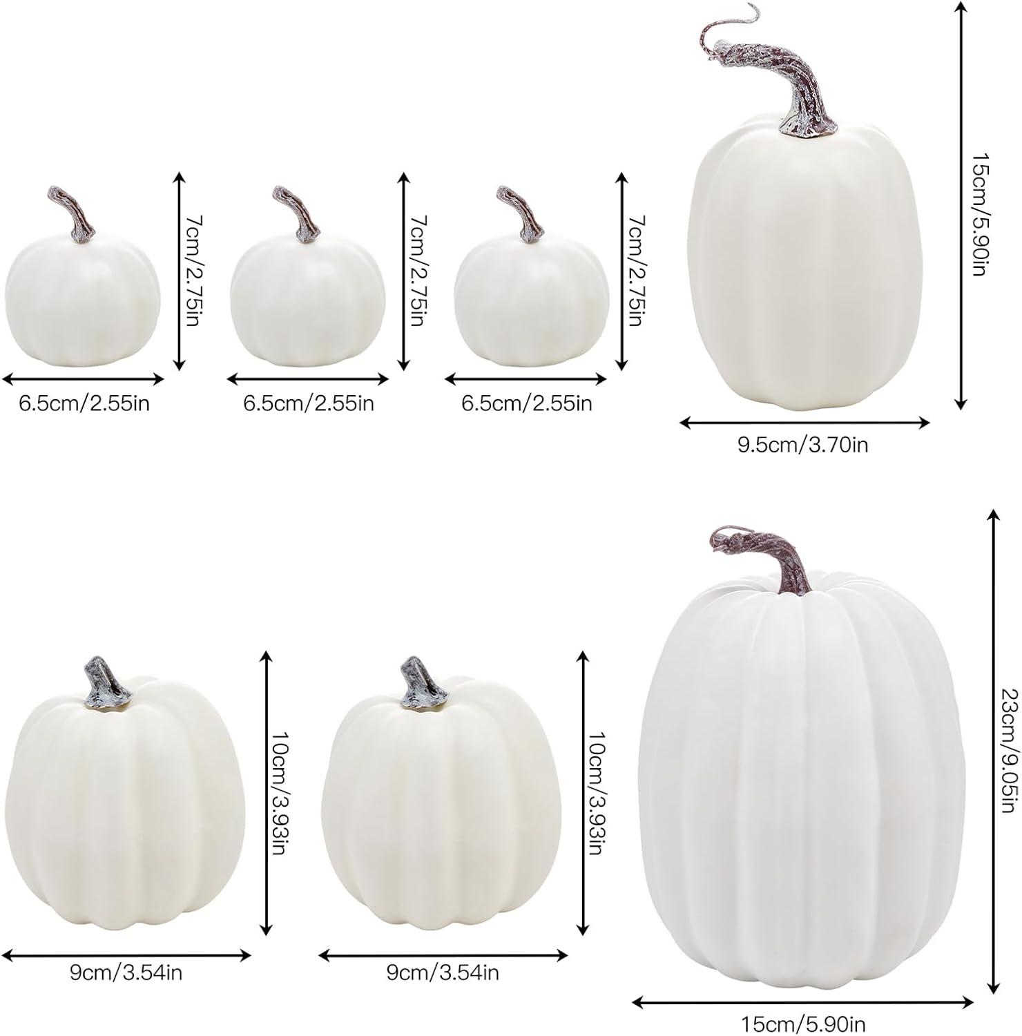 Halloween 7 Piece Artificial Pumpkin Decor Set