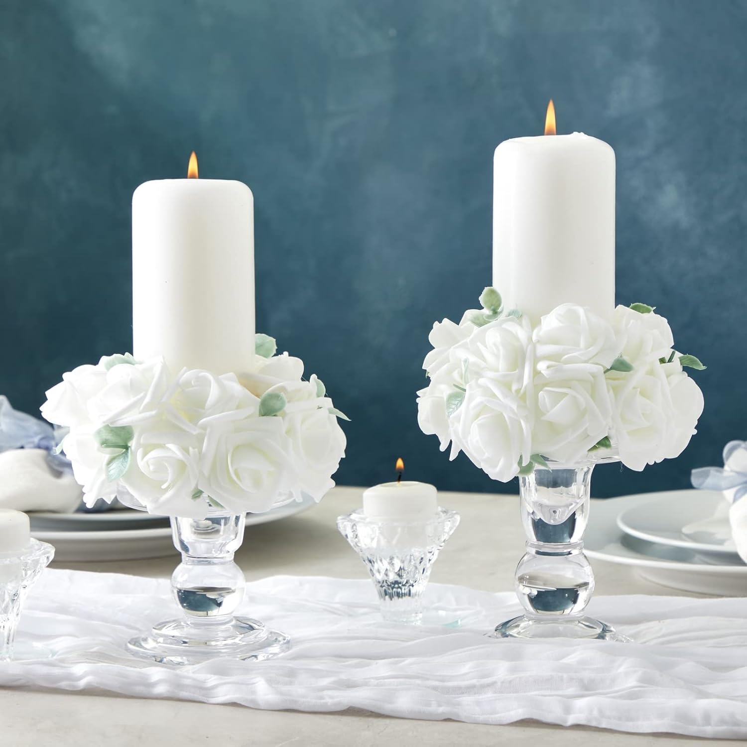 Bright Creations 200 Pack White Foam Roses for Decor