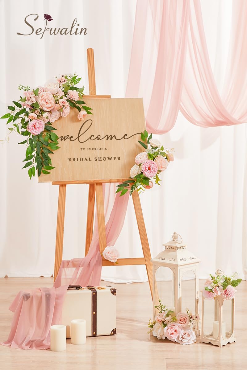 Serwalin Pink Wedding Artificial Flowers Silk Flowers Set