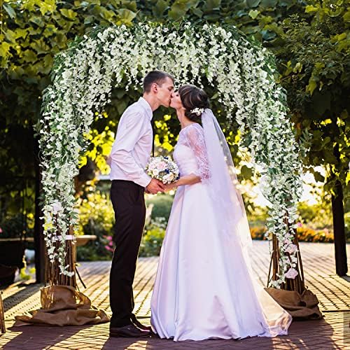 JUSTOYOU 3PCS 7FT Artificial Wisteria Garland White