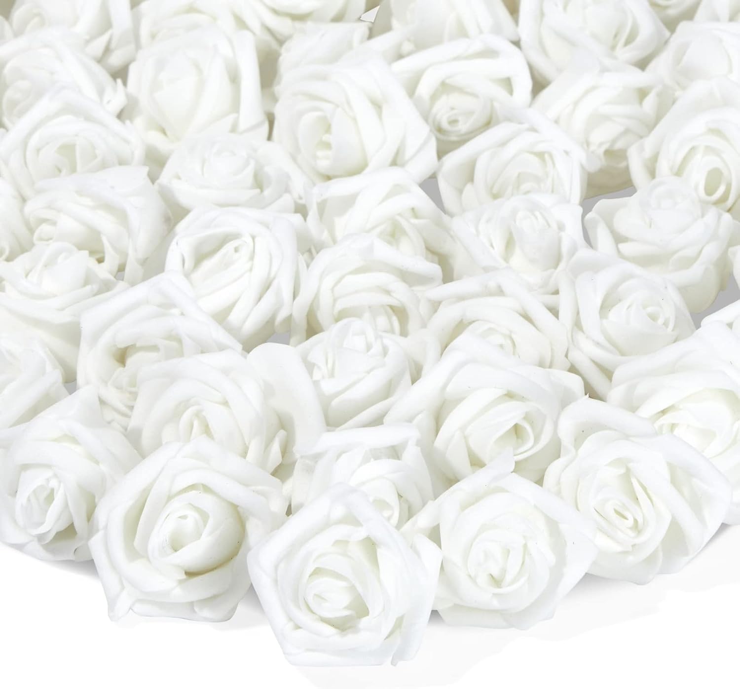 Bright Creations 200 Pack White Foam Roses for Decor