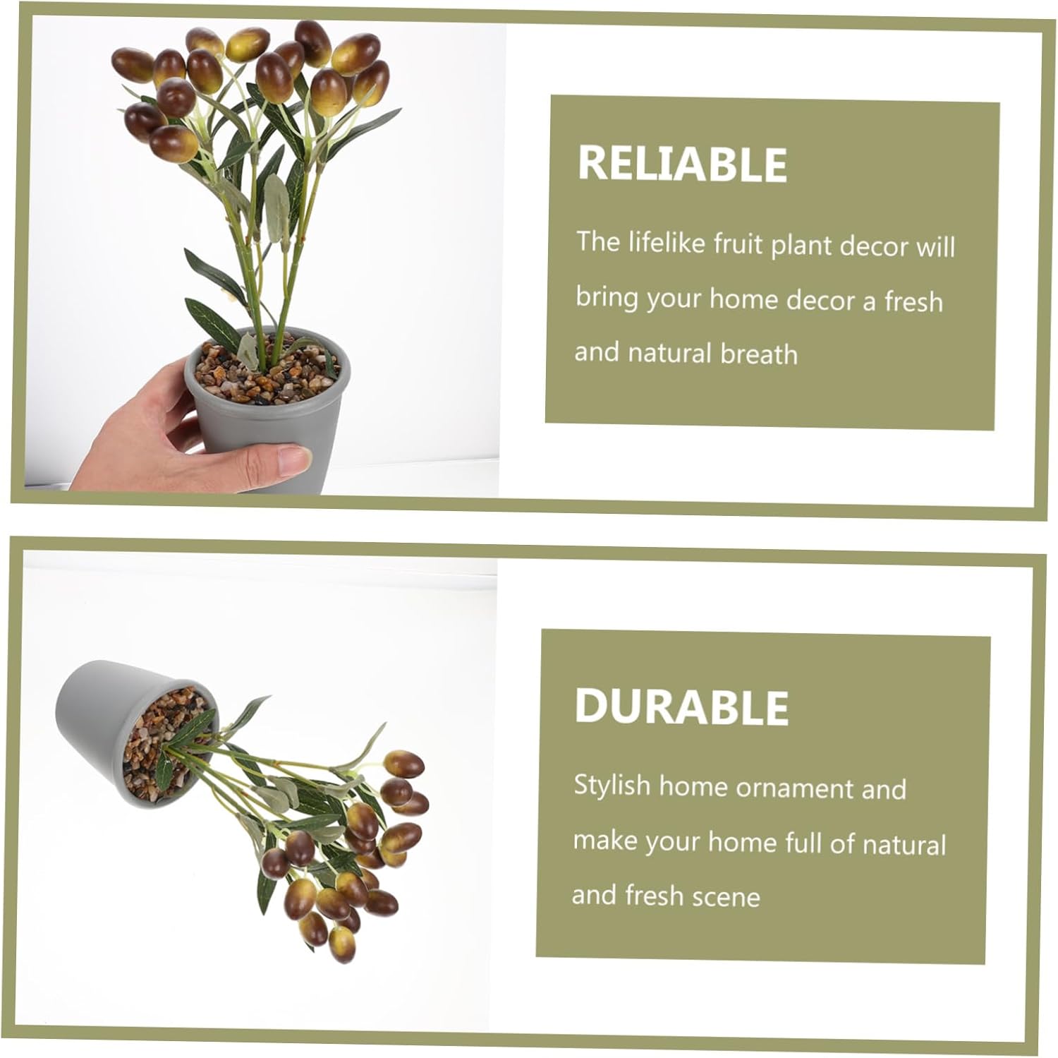 Ciieeo Artificial Fruit Potted Plant for Home Office Kitchen