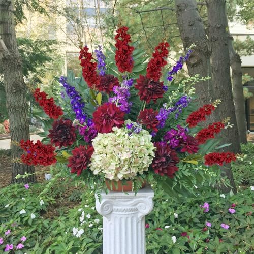 IPOPU Red Artificial Snapdragon Flowers 6 PCS Long Stem Silk Flowers