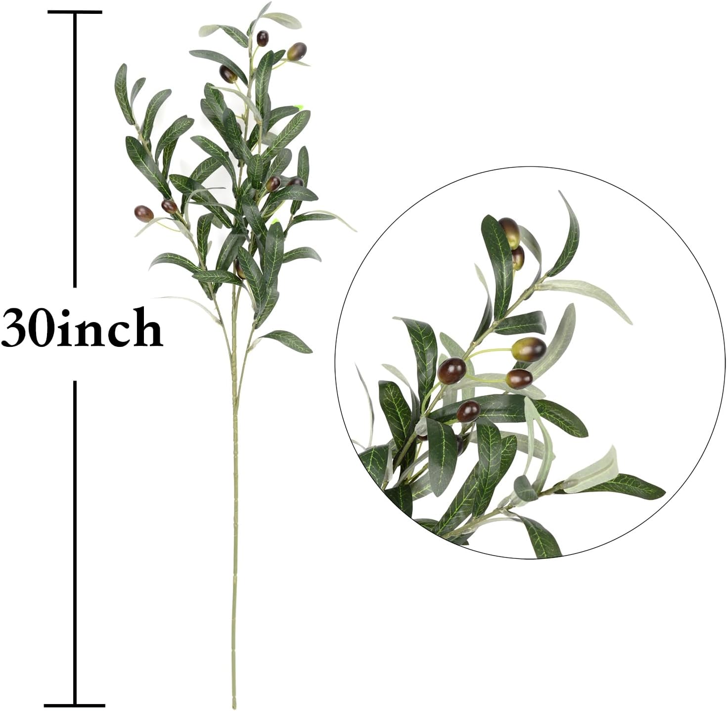 5 Pack Artificial Olive Branches for Vase Decoration