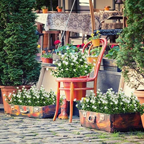 HAPLIA 6 Bundle Artificial Flowers Set - White UV Resistant