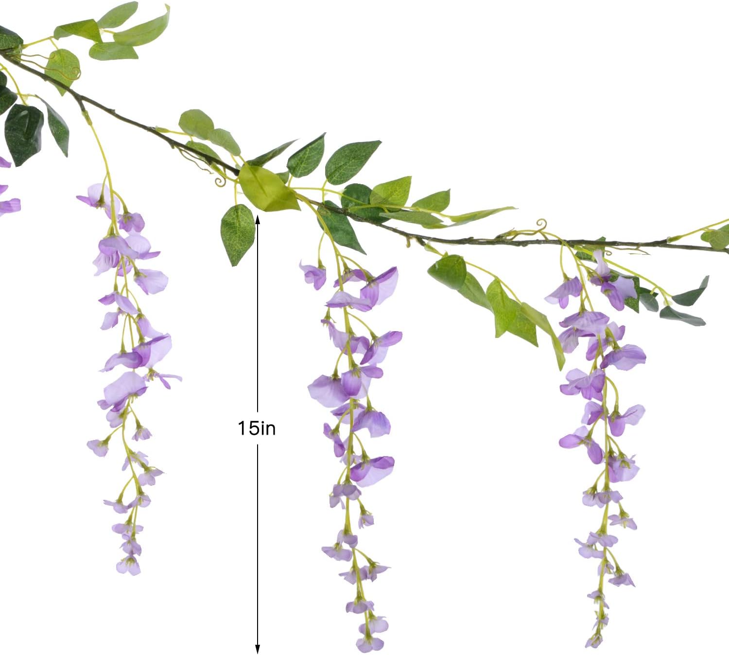 Lvydec Wisteria Artificial Flowers Garland Light Purple 288ft 4 Pcs