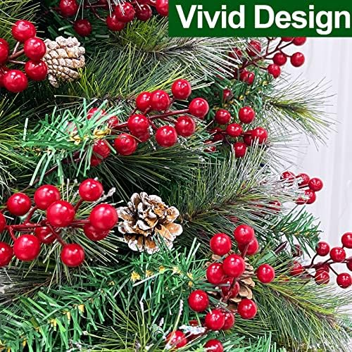 12 Pack Red Berried Holly Branches Christmas Decor