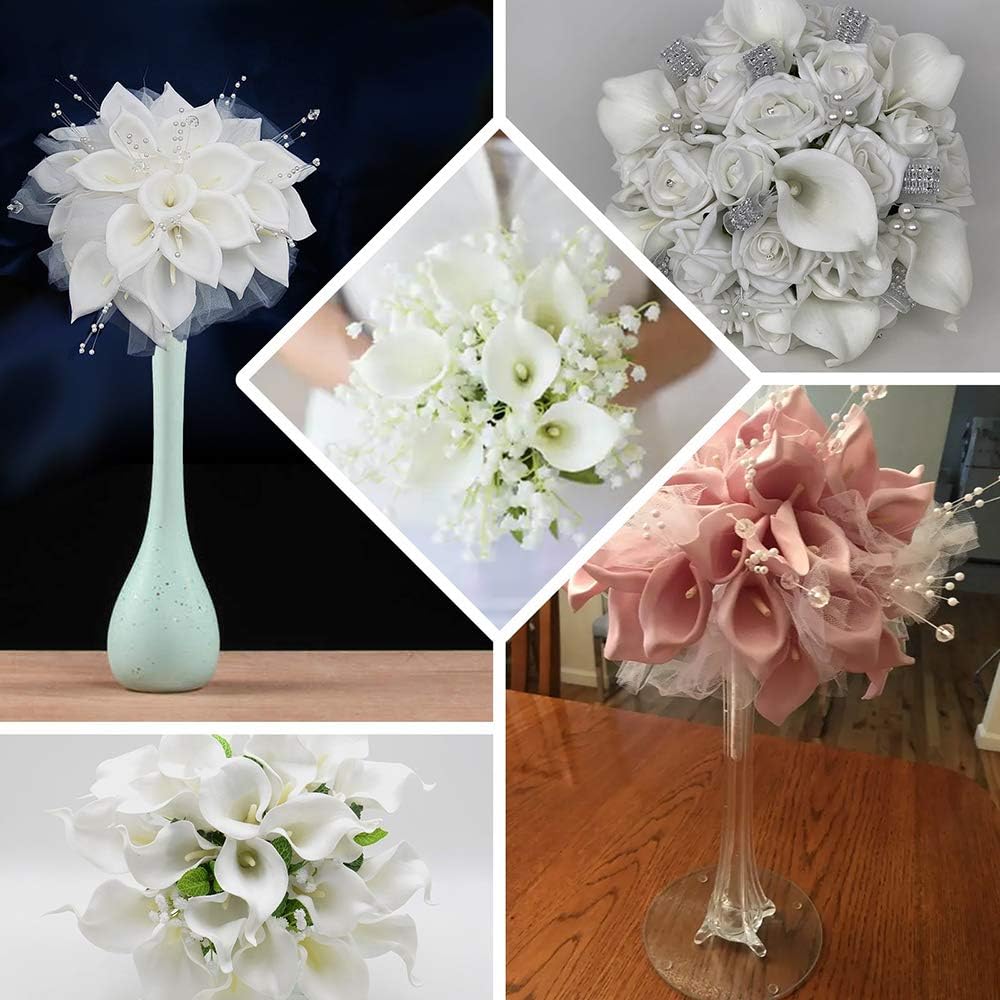 IPOPU 24PCS Artificial Calla Lily Flowers Real Touch White