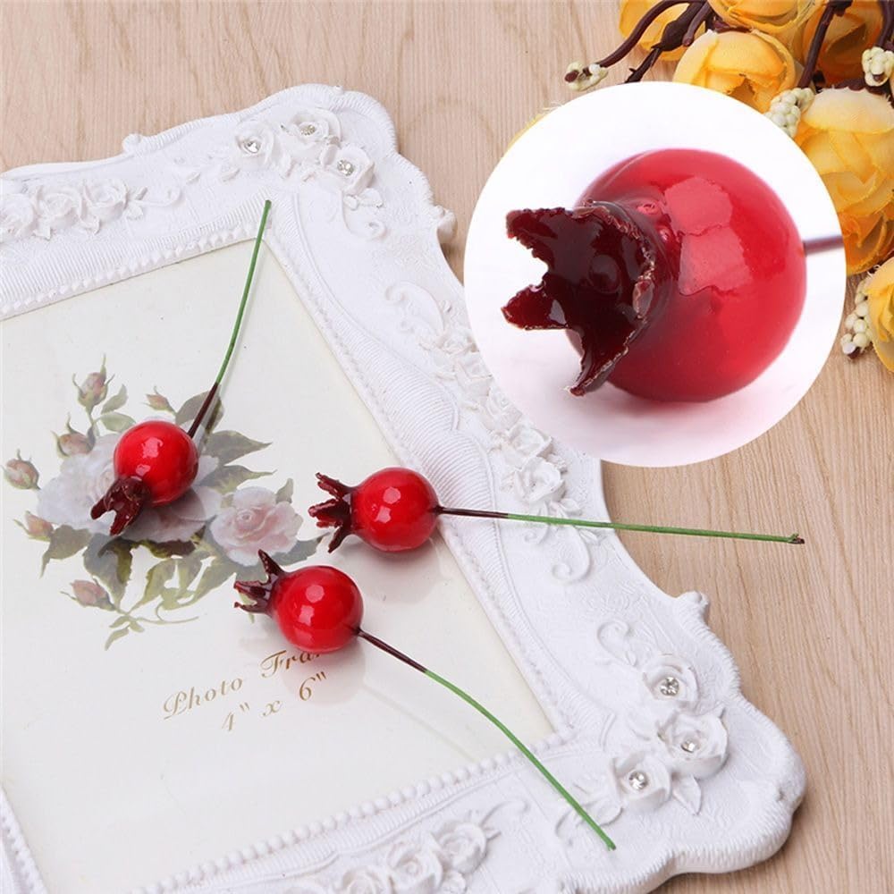 20Pcs Red Mini Pomegranate Artificial Decor