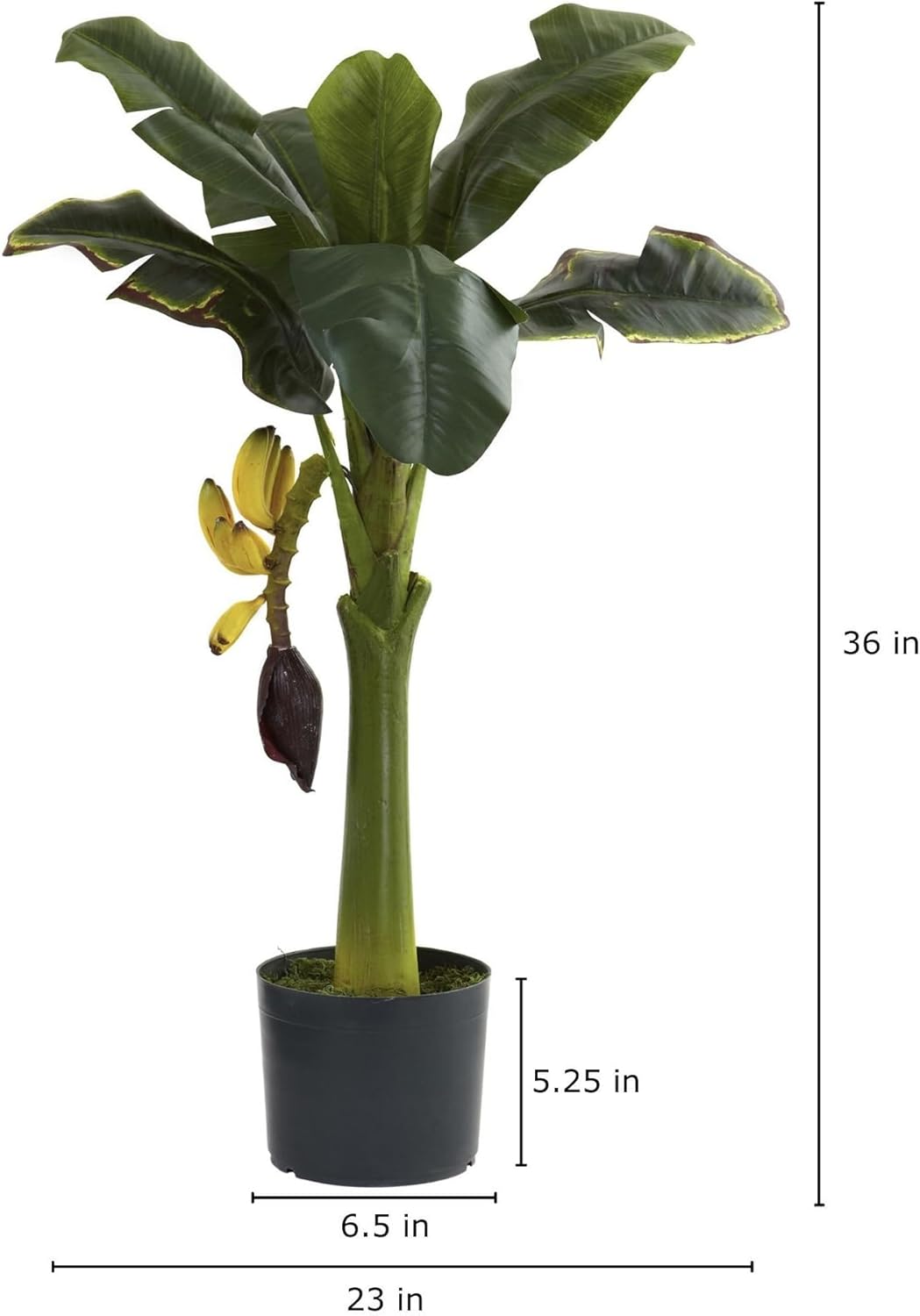 Nearly Natural 3ft Banana Artificial Tree Green