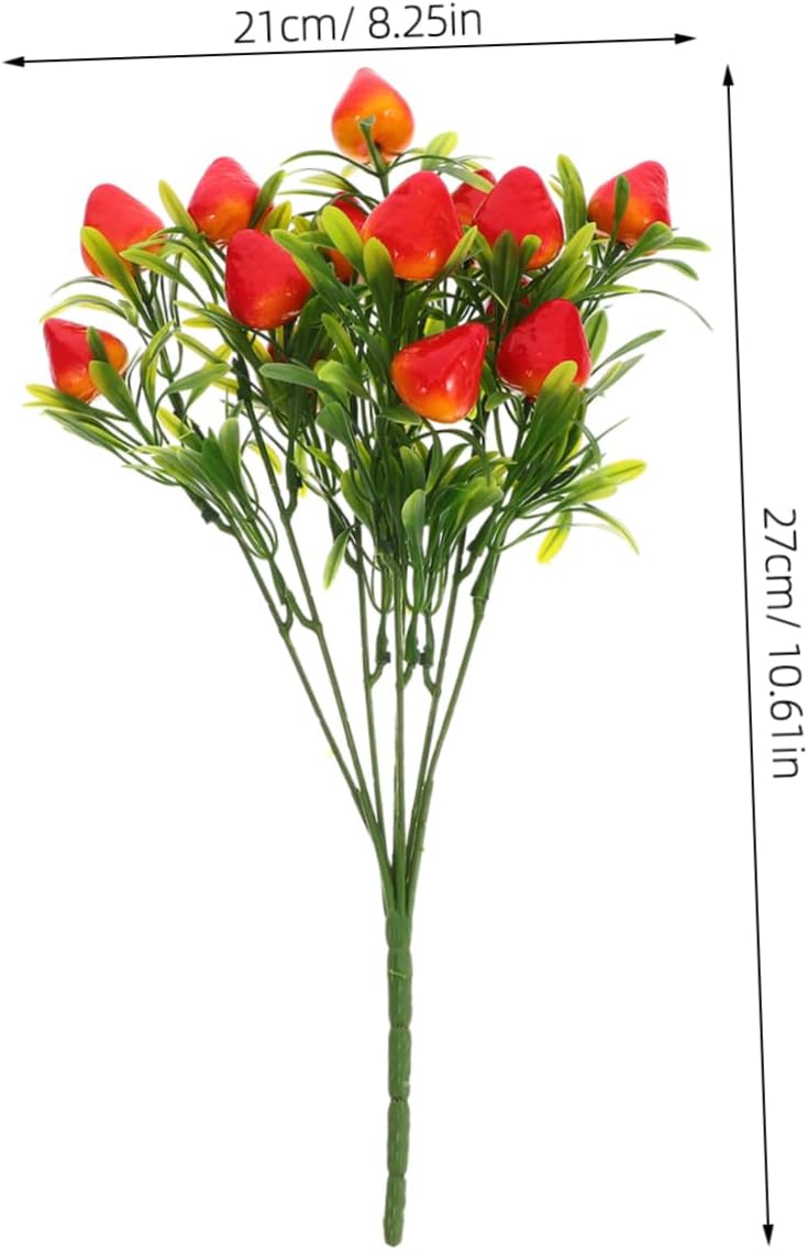 Generic Artificial Strawberry Flower Stem Decor