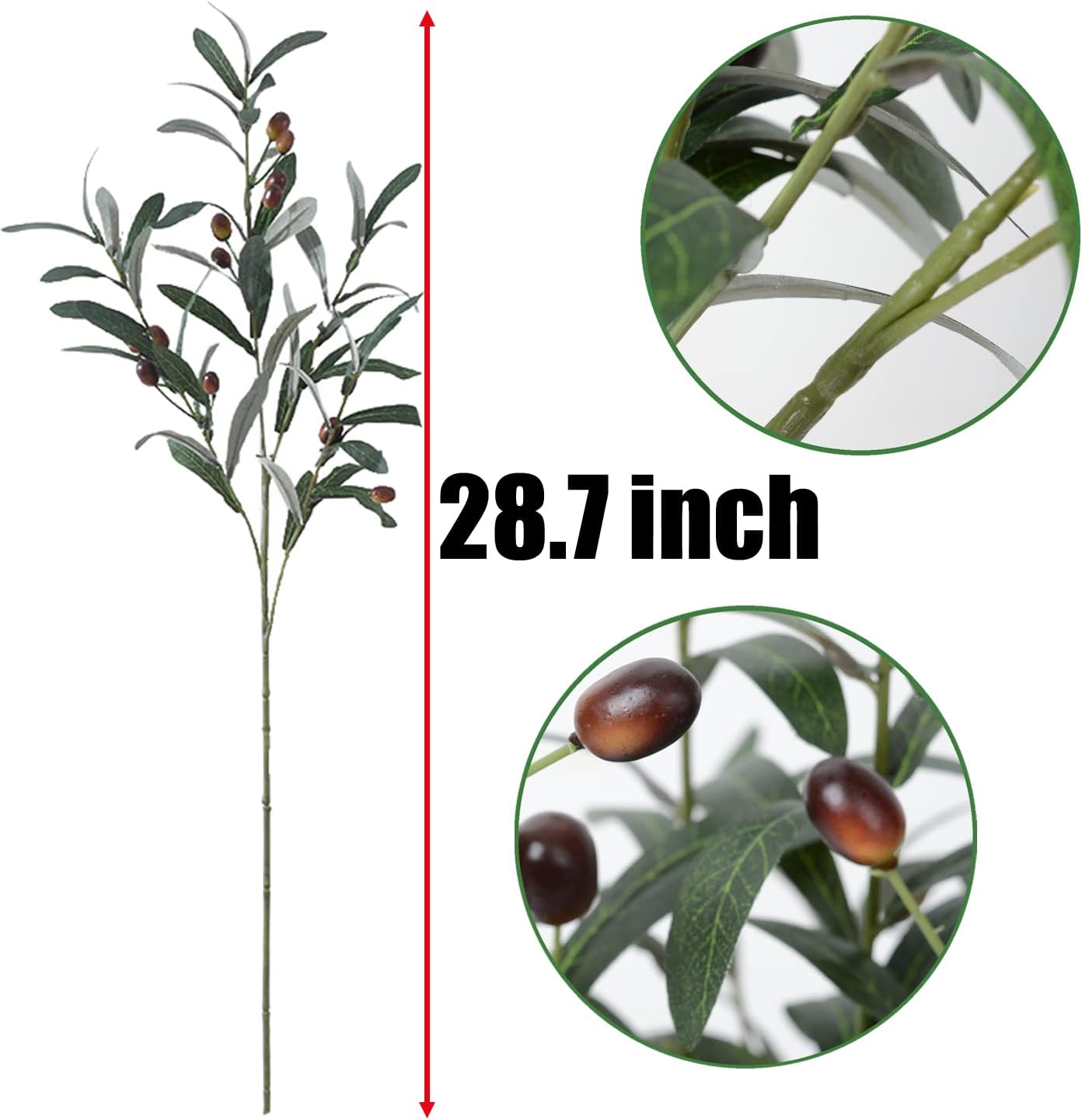 SzJias Artificial Olive Branches Faux Plants for Vases