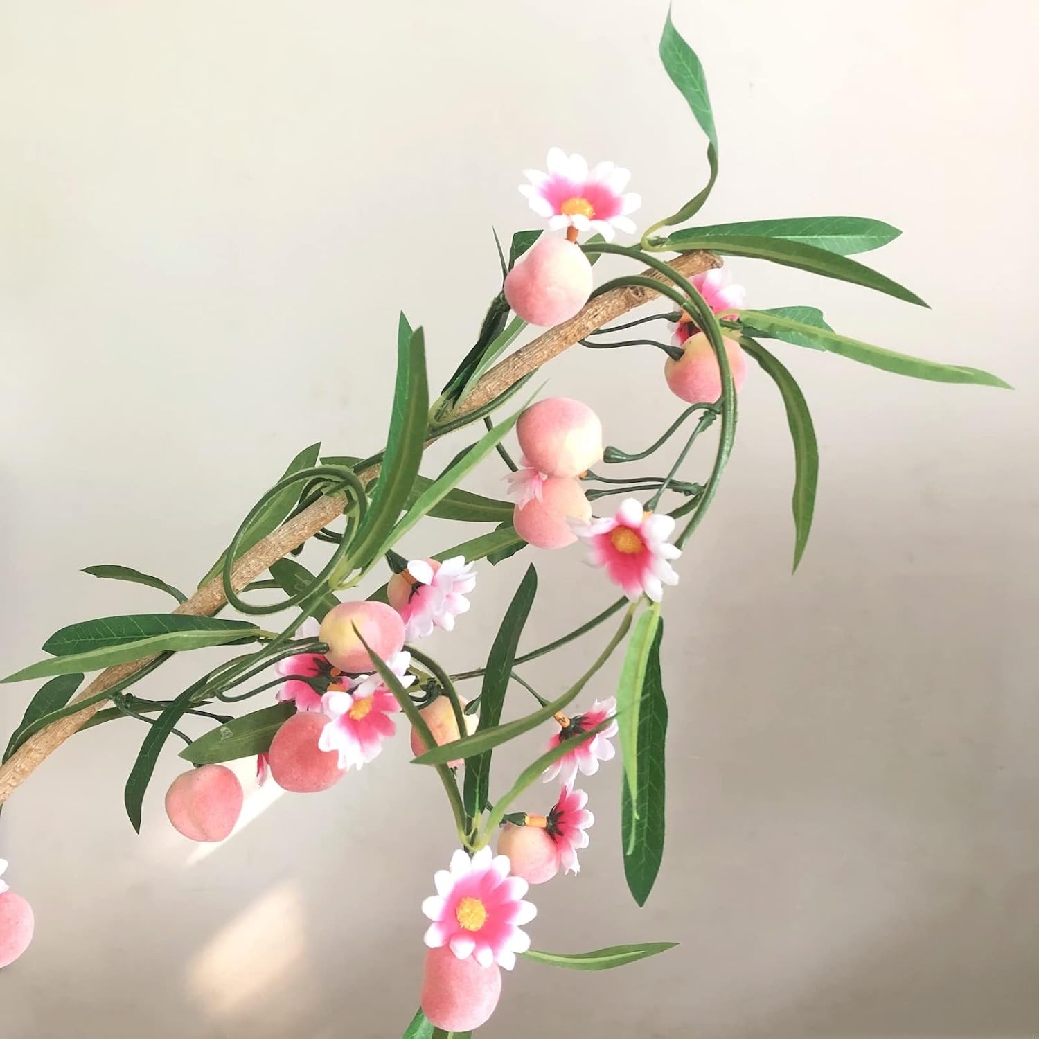 Artificial Peach Hanging Vine Garland for Home Decor