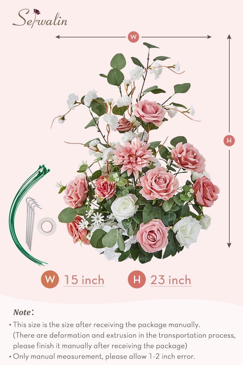 Serwalin Artificial Flowers Wedding Aisle Decor 2pcs