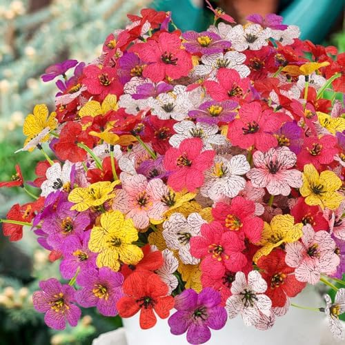 MACTING Artificial Flowers 6 Bundles UV Resistant Outdoor Decor
