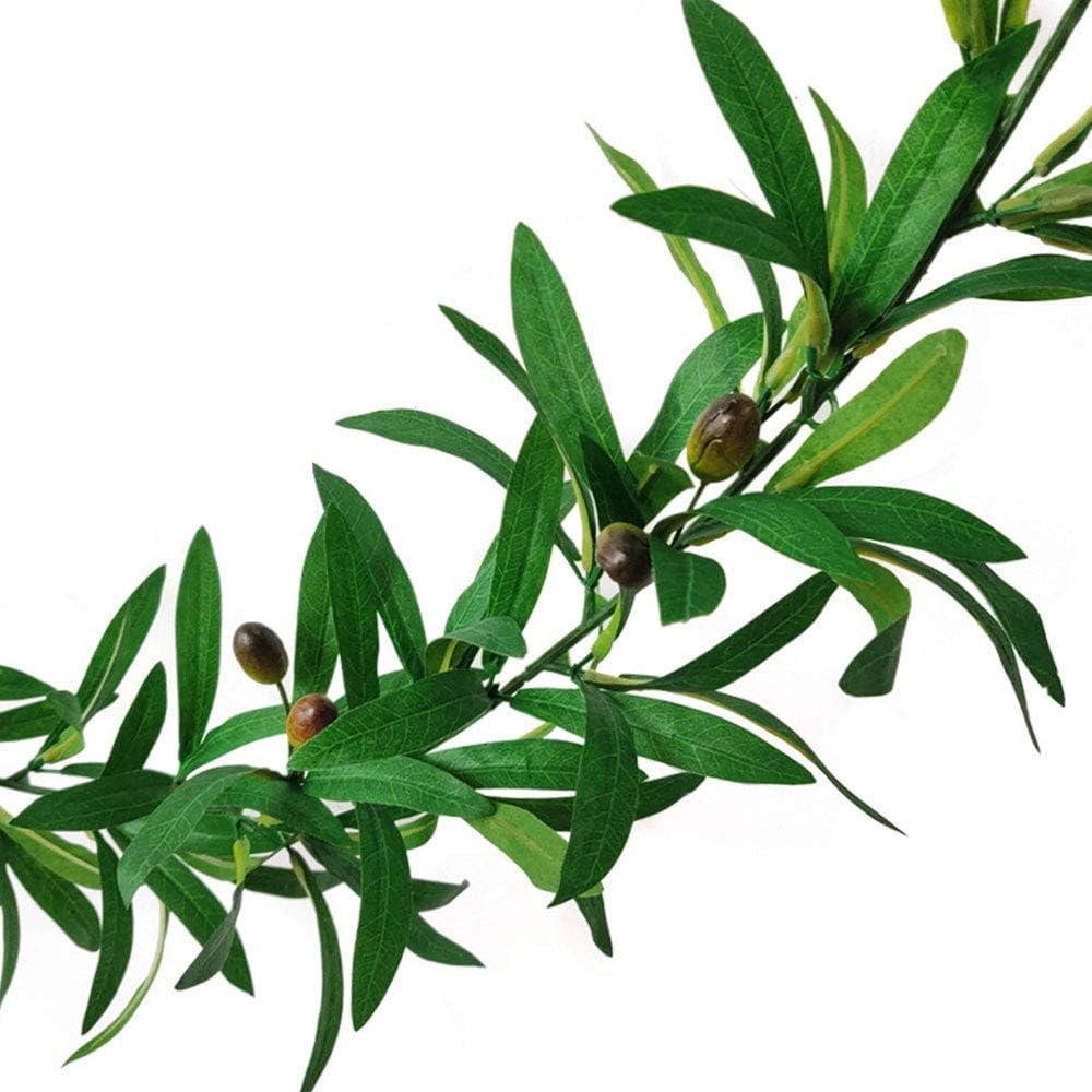 Artificial Olive Leaf Garland with Fake Fruits 2PCS